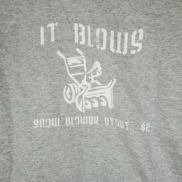 When It Snows It Blows Snow Blower Stout $2 Gildan Ultra Cotton Med T Shirt - Picture 4 of 10